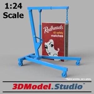 1:24 Scale 3D Model Vehicle Engine Hoist [2 Ton] Garage Diorama