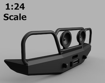 1:24 Scale Model Bullbar with Lights for 4WD like Mitsubishi Pajero