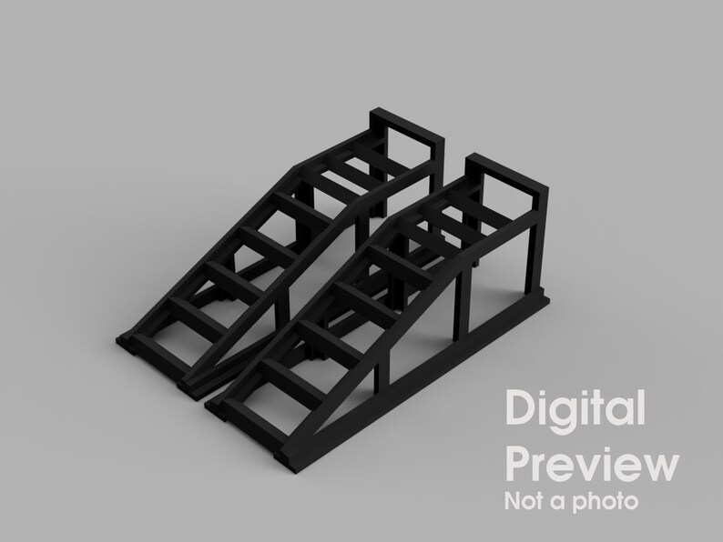 1:64 Scale 3D Model Vehicle Car Ramps (pair) Garage Diorama - Etsy