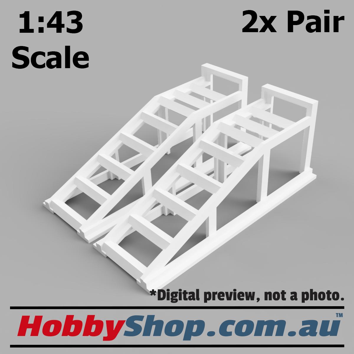 Modeling Ramp Models 1:43 Scale 3D Model Car Ramps (2x Pair) Garage Diorama - Etsy