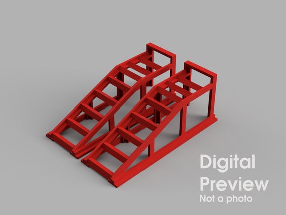 Rampe per auto modello 3D in scala 1:24 coppia Garage Diorama -  Italia