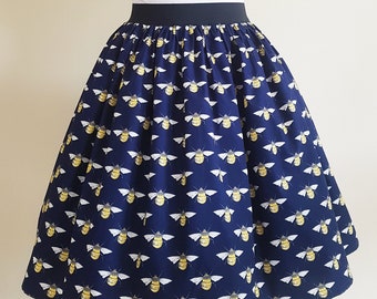 Falda de abejas, Falda de abejas para mujer, Salvemos a las abejas, Falda de mujer, Falda fruncida, Moda, Ropa de abejas, Amigable con las abejas, Regalo de abejas, Falda inspirada en la naturaleza