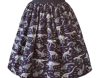 Fósiles de dinosaurio, falda de dinosaurio para mujer, falda de mujer, falda de dinosaurio, esqueletos de dinosaurio, ropa de dinosaurio, moda de dinosaurio, regalo de dinosaurio