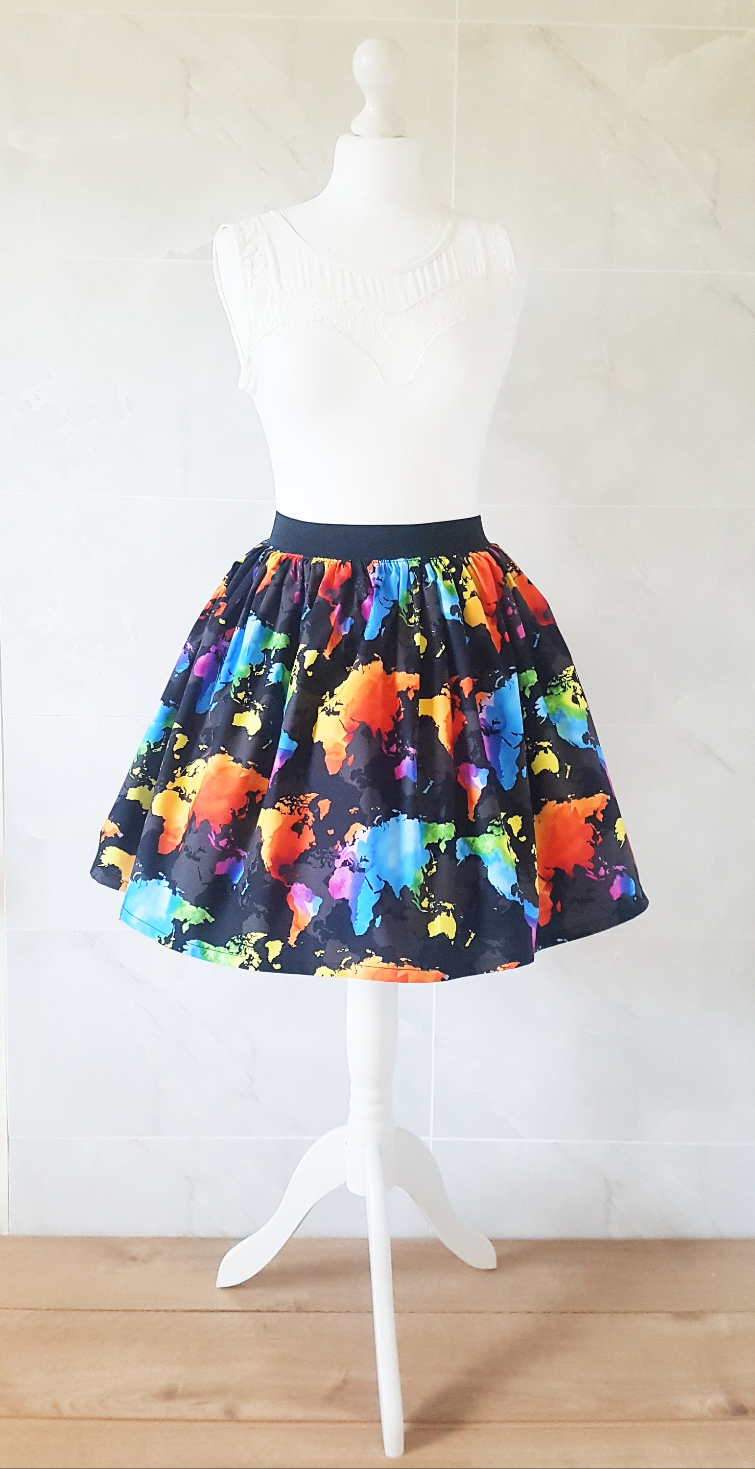 World Map Skirt Atlas Skirt Around the World Geography Etsy