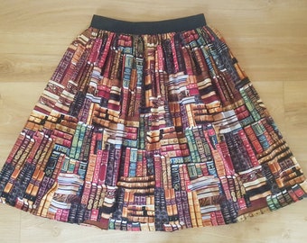 Library Book Skirt, Womans Literature Skirt, Womans Skirt, Book Skirt, Literary Skirt, Book Themed, Book Gift for Her, Skirt With Pockets