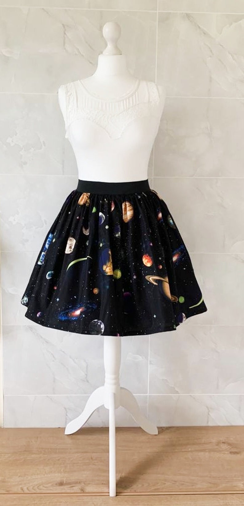 Green Cosmic Space Galaxy Women's Skirt