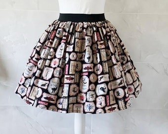 Etiquetas espeluznantes de Nevermore, Falda Nevermore, Falda de mujer Nevermore, Falda de mujer, Falda elástica, Falda con bolsillos, Nevermore, Raven