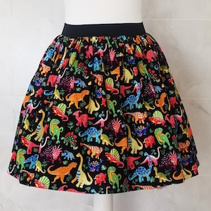 Dinosaur Skirt, Womans Dinosaur Skirt, Womans Skirt, Gathered Skirt, Retro, Quirky Fashion, Geeky Skirt, Nerd, Rockabilly Skirt, Dino Gift