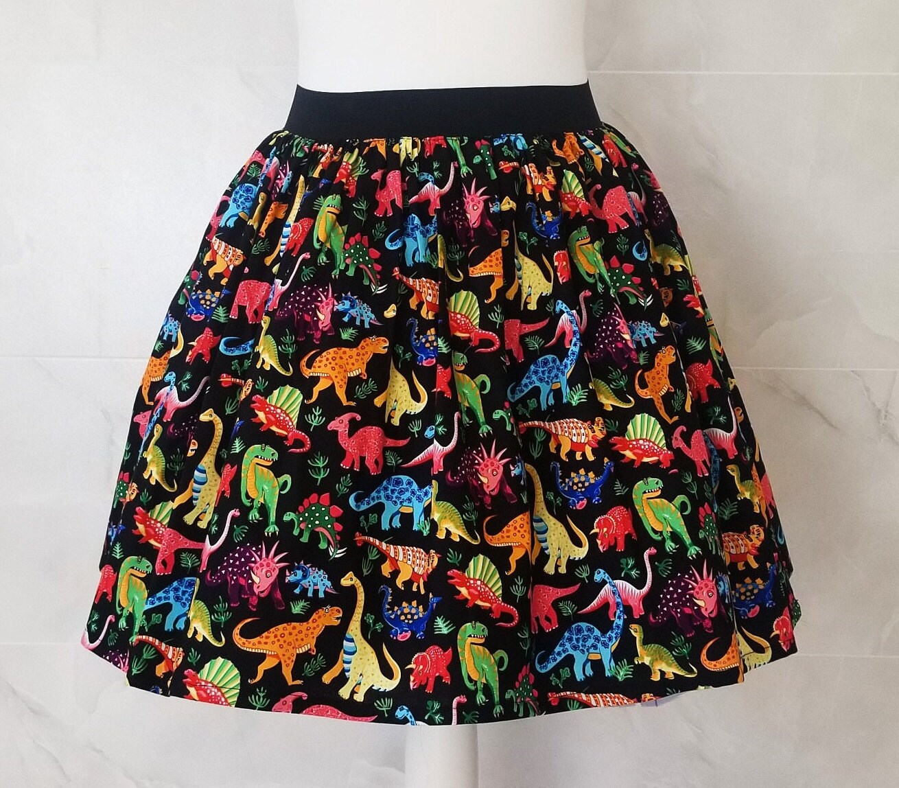 Dinosaur Flowers - Women's Dinosaur Skirt