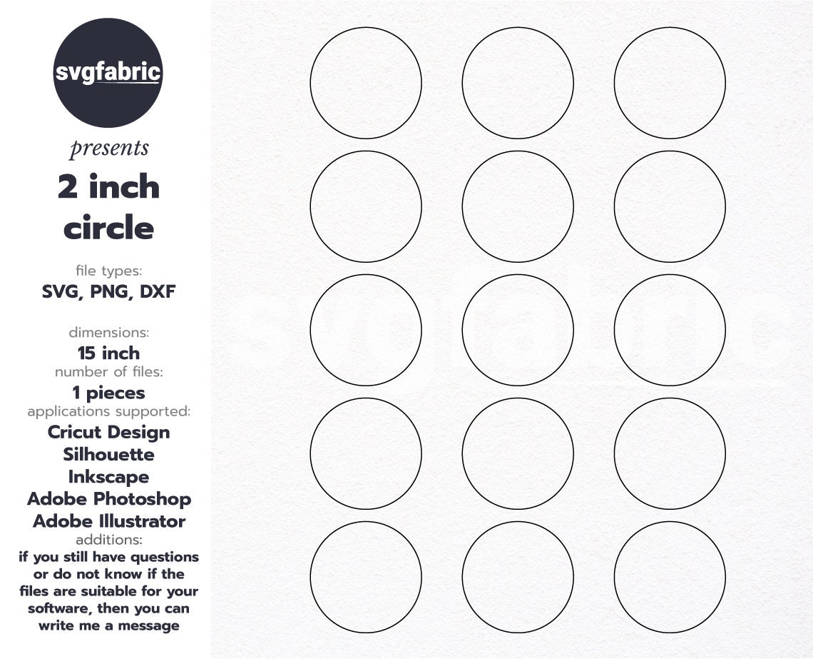 2 inch circle template 2 circle template 2 inch blank Etsy