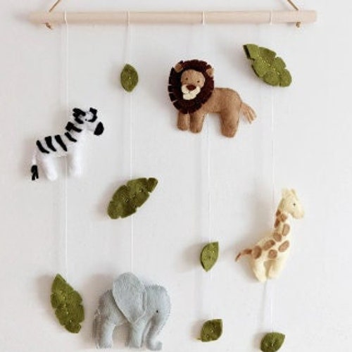 Safari Animal Felt Wall Hanging Nursery Decor Etsy UK