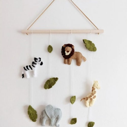 Safari Animal Felt Wall Hanging Nursery Decor Etsy UK