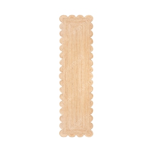 Scalloped Runner Rug - Runner Rug, Jute Runner Rug, Bohemian Scallop Rug, Natural Jute Rug, Scalloped Jute Rug, Jute Scallop Rug, Custom Rug