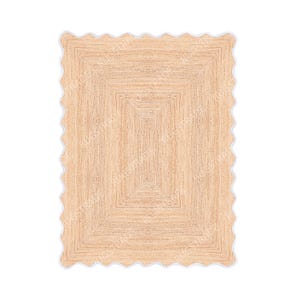 Scallop Rug- Natural Jute Rug, Scallop Jute Rug, Scalloped Rug, Area Rug, Boho Decor, Scalloped Runner Rug, Jute Scallop Rug, Custom Rug