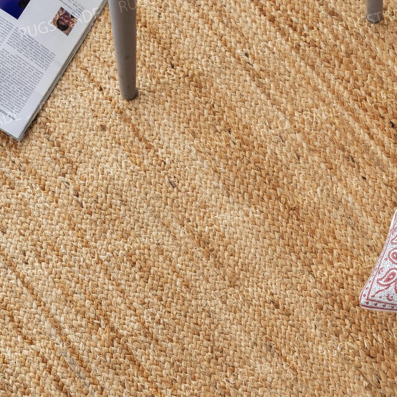 Natural Jute Rug- Large Area Rug, Bohemian Rug, Jute runner Rug, Jute Rug Square, Jute Rug Rectangular, Jute Rug Large, Boho Rug, Custom Rug image 4