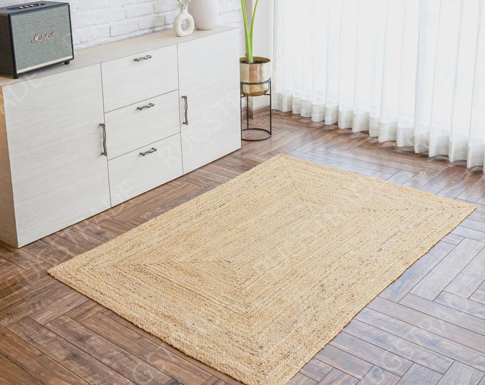 Braided Jute Rug: Eco-Friendly Natural Fiber (Various Sizes)