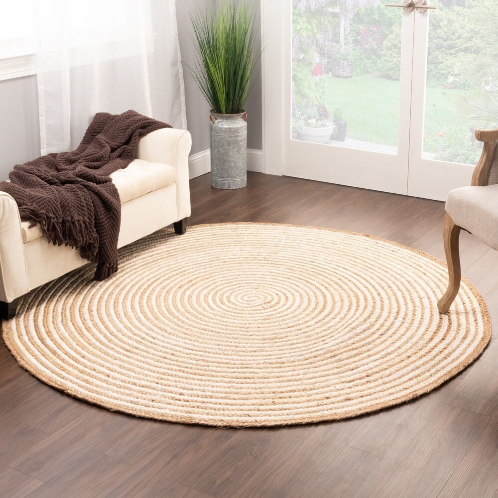 Off White Natural Handwoven Round Jute Rug for Living Room & Etsy