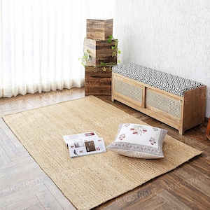 Natural Jute Rug- Large Area Rug, Bohemian Rug, Jute runner Rug, Jute Rug Square, Jute Rug Rectangular, Jute Rug Large, Boho Rug, Custom Rug image 1