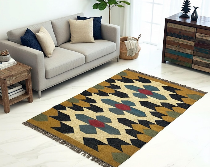 RUGSTRADE | Moroccan Rug | Wool Jute Rug | Southwestern Rug | Kilim Rug | Runner Rug | Dhurrie Rug Berber Carpet Bohemian Rug Custom Rug