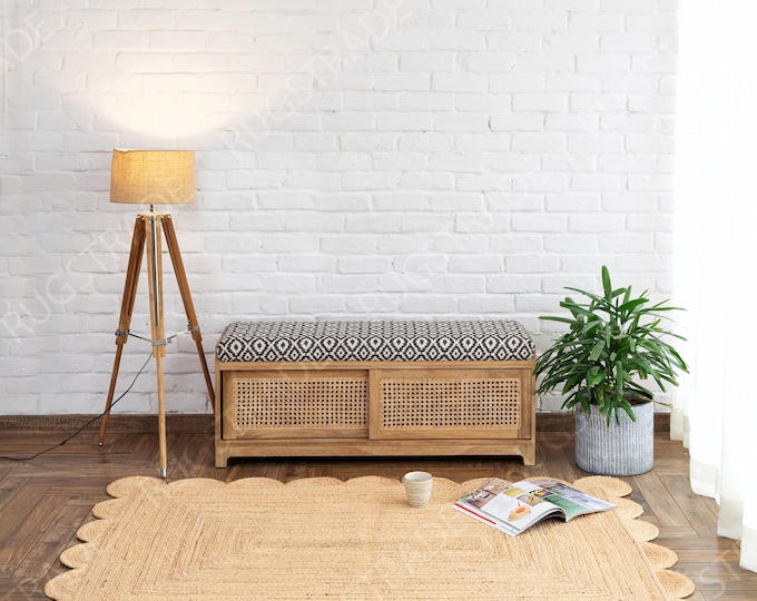 Scallop Rug- Scalloped Jute Rug, Large Jute Rug, Jute Scalloped Rug, Jute runner Rug, Jute Rug Square, Large Jute Rug, Boho Rug, Custom Rug