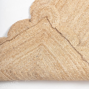 Runner Rug - Scalloped Runner Rug, Jute Runner Rug, Bohemian Scallop Rug, Natural Jute Rug, Scalloped Jute Rug, Jute Scallop Rug, Custom Rug image 5