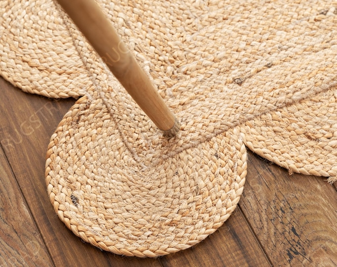 Scalloped Jute Rug- Scallop Rug, Large Jute Rug, Jute Scalloped Rug, Jute runner Rug, Jute Rug Square, Large Jute Rug, Boho Rug, Custom Rug