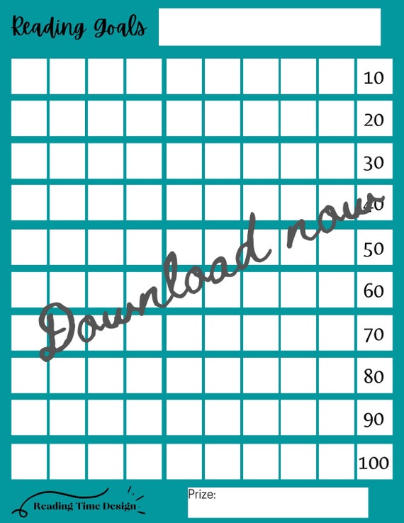 Reading goal chart 100 | Etsy