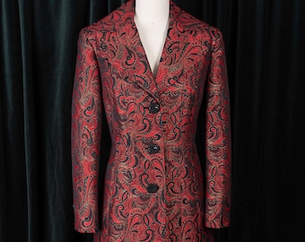 Metallic Paisley Brocade Evening Coat by Allen by Allen Schwartz