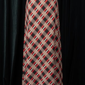 1970s Stretchy Diagonal Plaid Maxi Skirt with Elastic Waist immagine 2