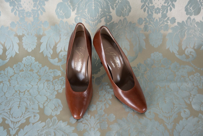 Vintage 70s Garolini Brown Heels / Made in Italy / 7M image 3