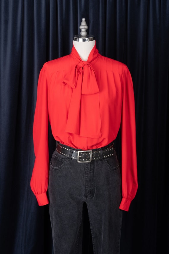 1980s Adrianna Papéll 100% Silk True Red Valentino