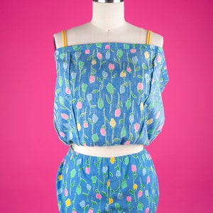 Vintage 60s GABAR New York Floral Two-Piece Swim Dress Set with Tie Belt image 4