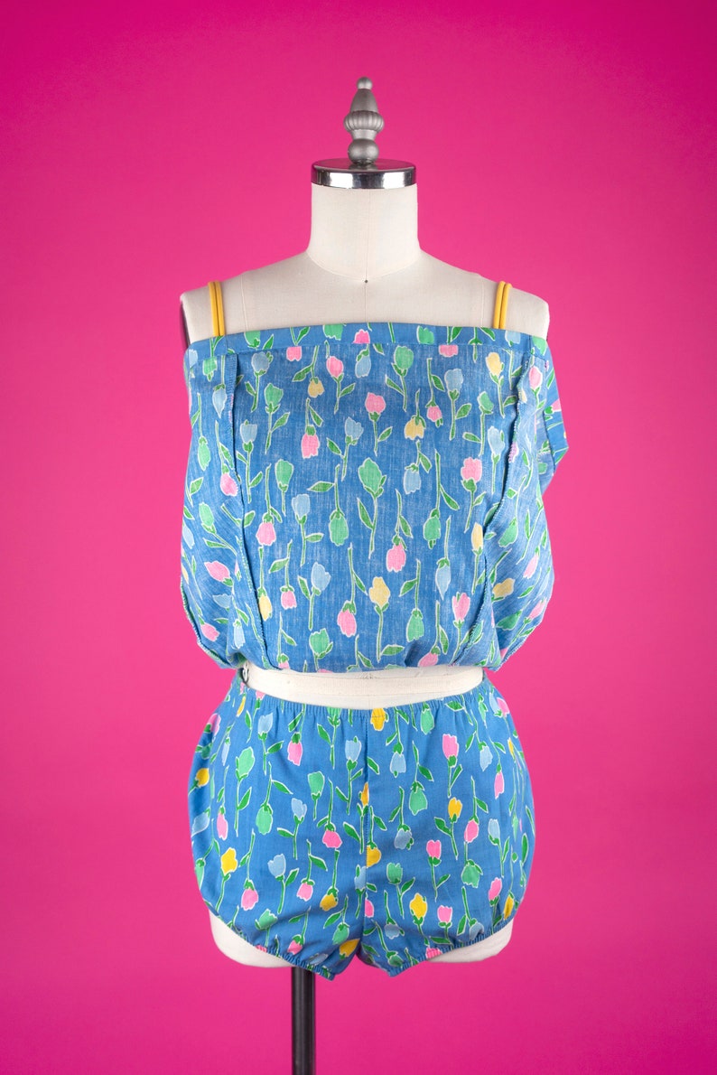 Vintage 60s GABAR New York Floral Two-Piece Swim Dress Set with Tie Belt image 4