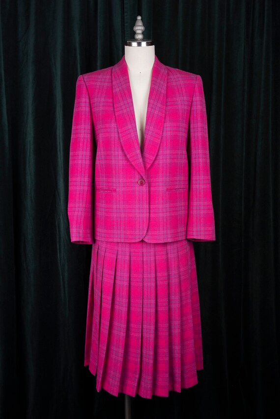 Amazing RARE Vintage 80s Pendleton Hot Pink Plaid Wool Suit - Etsy