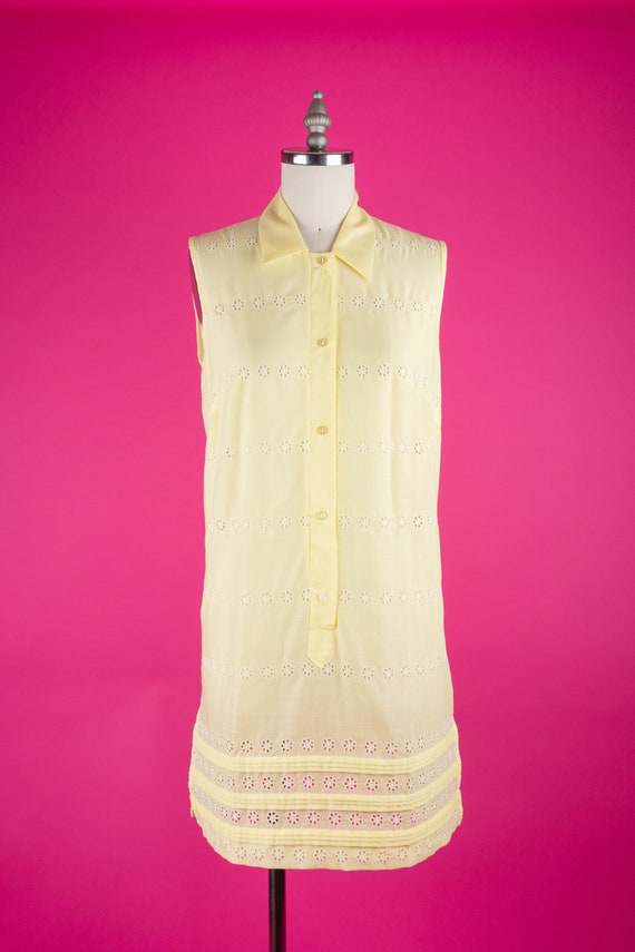 Vintage 60s NWT Nordstrom Pale Yellow Eyelet House