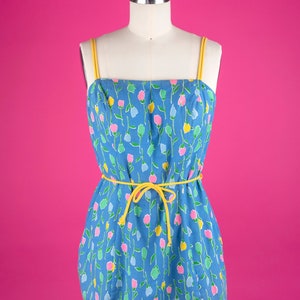 Vintage 60s GABAR New York Floral Two-Piece Swim Dress Set with Tie Belt image 1