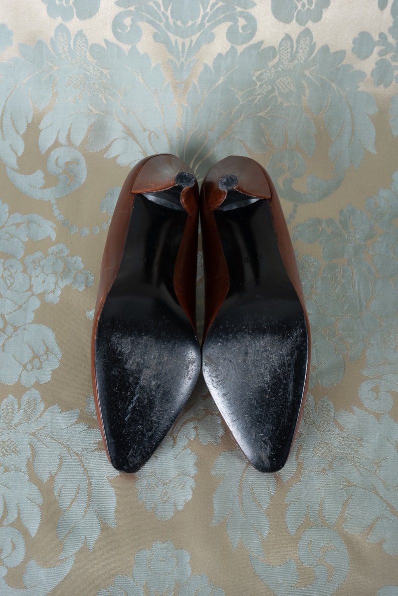 Vintage 70s Garolini Brown Heels / Made in Italy / 7M image 5