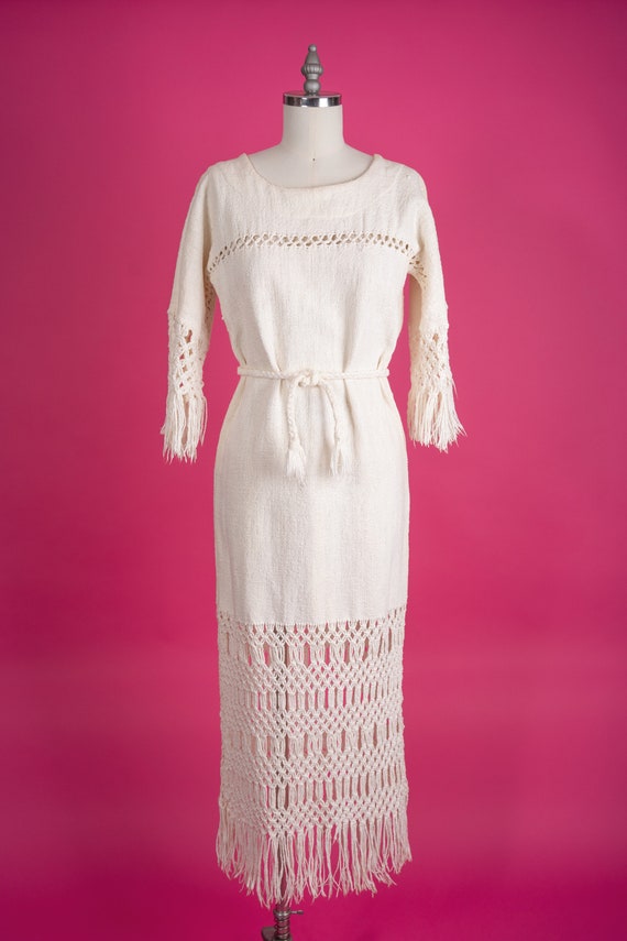 Incredible 1970s Handwoven Macramé Wedding Dress i