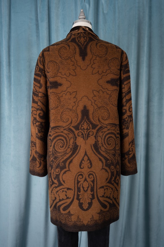 90s ETRO Golden Brown Paisley Chesterfield-Style … - image 6
