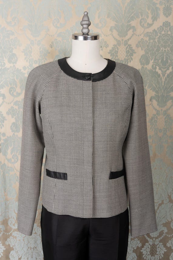 Pendleton Leather Trimmed Houndstooth Jacket - image 2