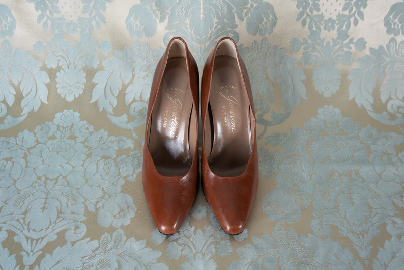 Vintage 70s Garolini Brown Heels / Made in Italy / 7M image 2