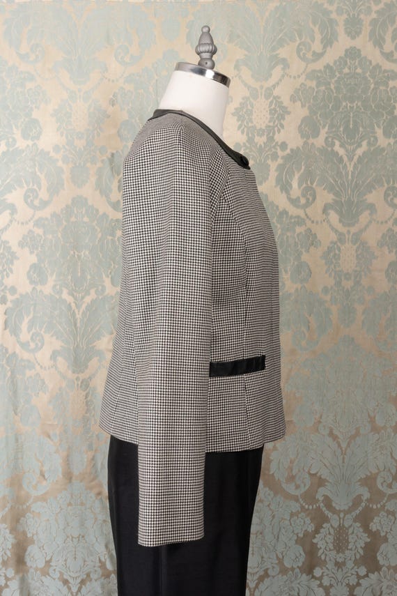 Pendleton Leather Trimmed Houndstooth Jacket - image 4