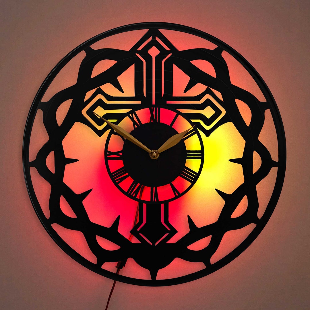 Christian Clock Cross Clock Church Decor Etsy