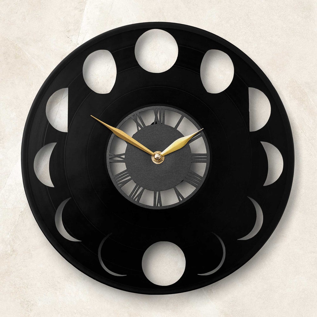 Moon Phases Clock Moon Clock Moon Decor Etsy