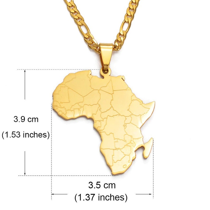 Hip Hop Style Africa Map Necklace Necklace Gold Color Jewelry For Women/'s African Jewelry Maps