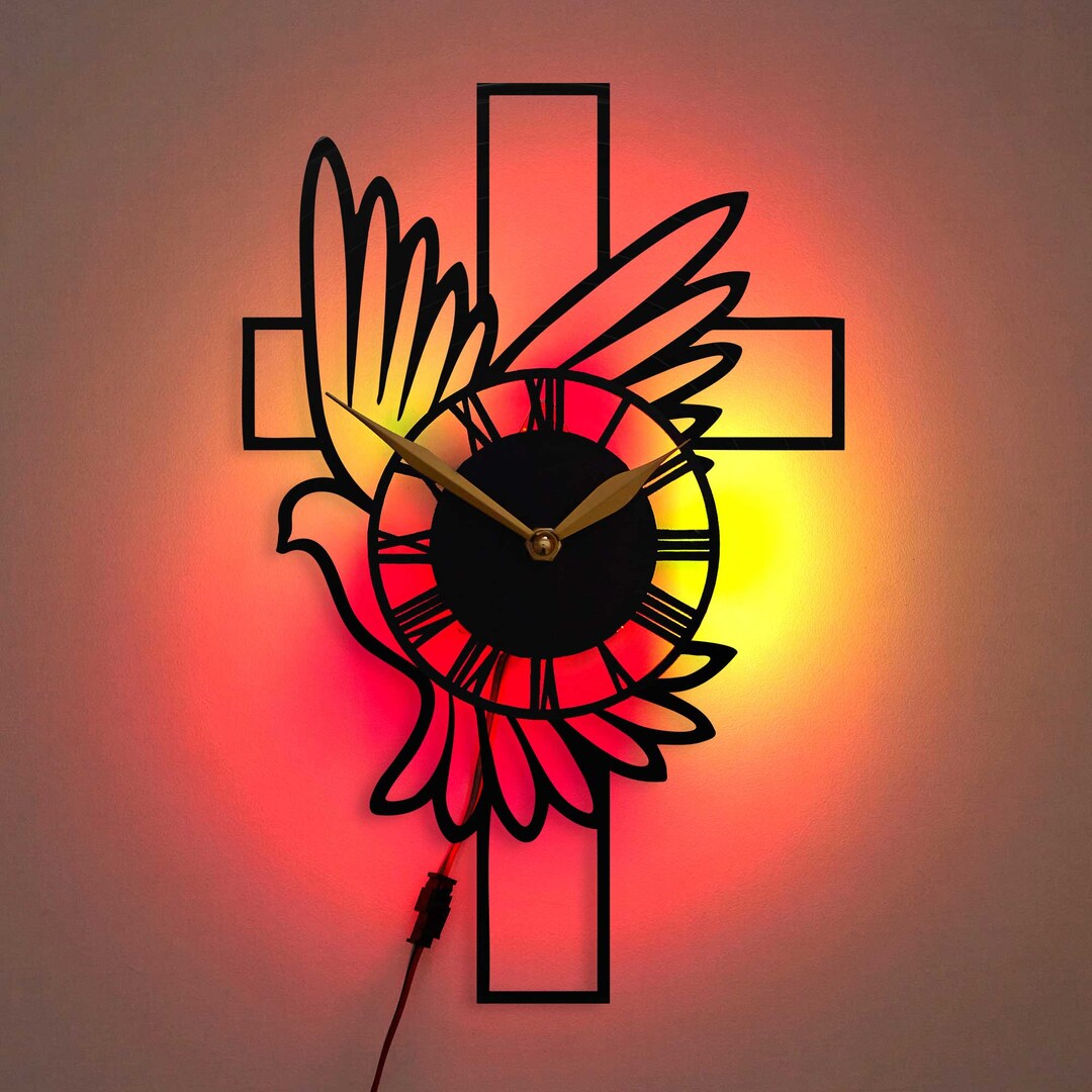 Christian Clock Cross Clock Etsy