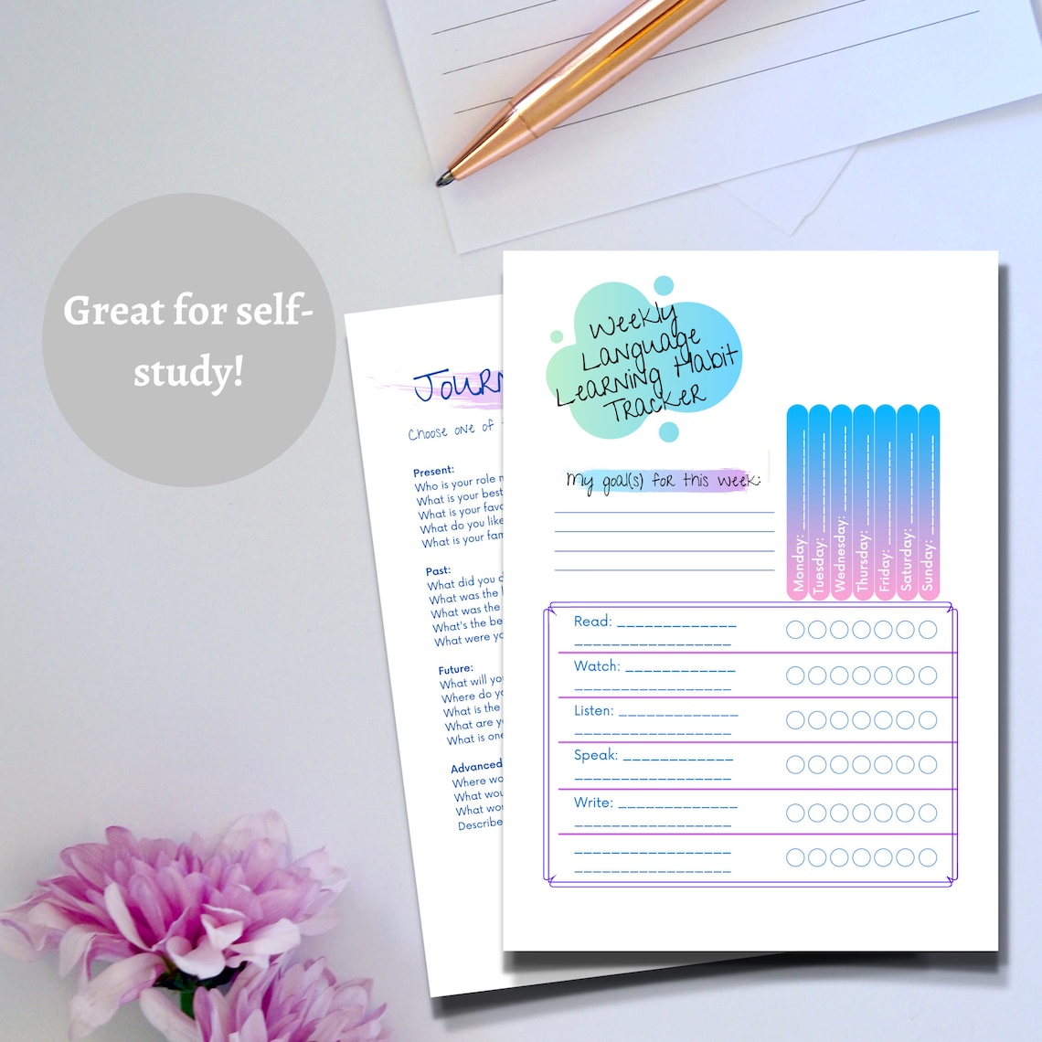 Printable Language Learning Journal / Downloadable Language | Etsy