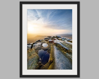 Higger Tor Frosty Morning, Peak District Print - Photographic Print, Canvas, Wall Art, Photo Print