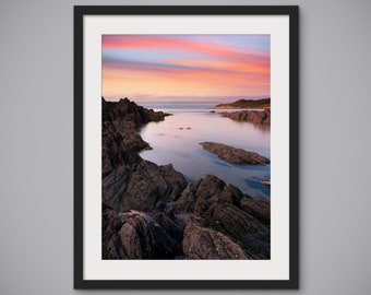 Barricane Beach Low Tide, Woolacombe North Devon - fotografische print, canvas, kunst aan de muur, fotoprint