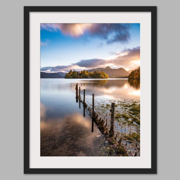 Crow Park Sunset, Derwentwater 2, Lake District - Fotodruck, Leinwand, Wandkunst, Fotodruck